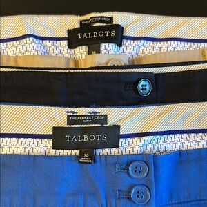 Talbots Women's Crop Pants Trio - Black, Tan, Blue